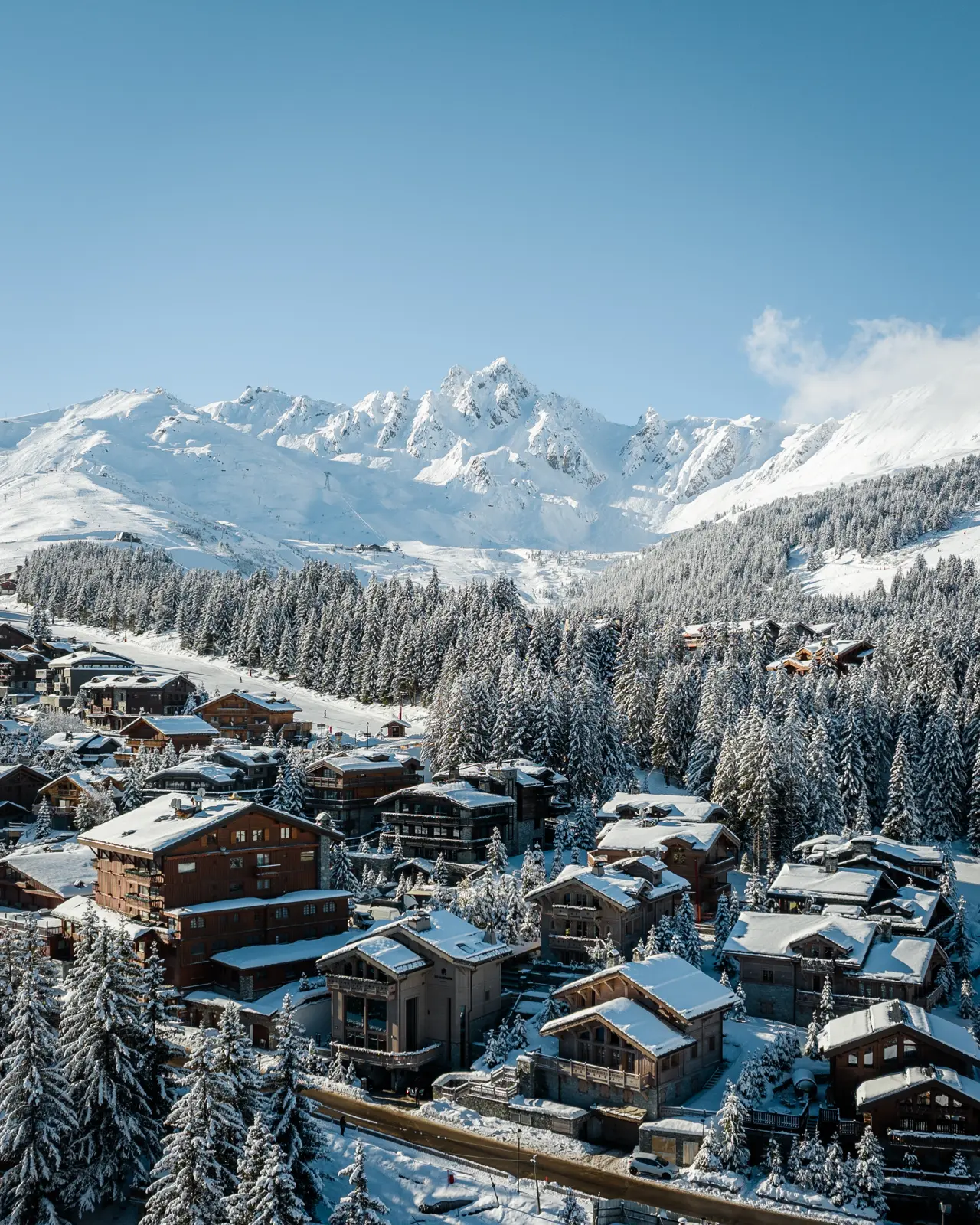 Courchevel under fresh snow