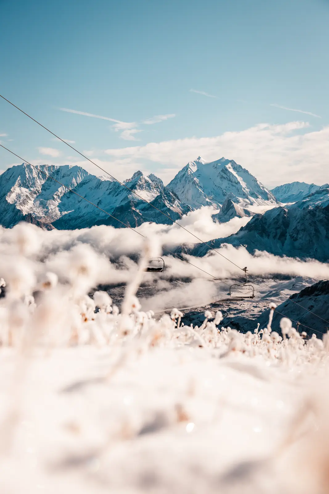 A sea of clouds above the Courchevel valley