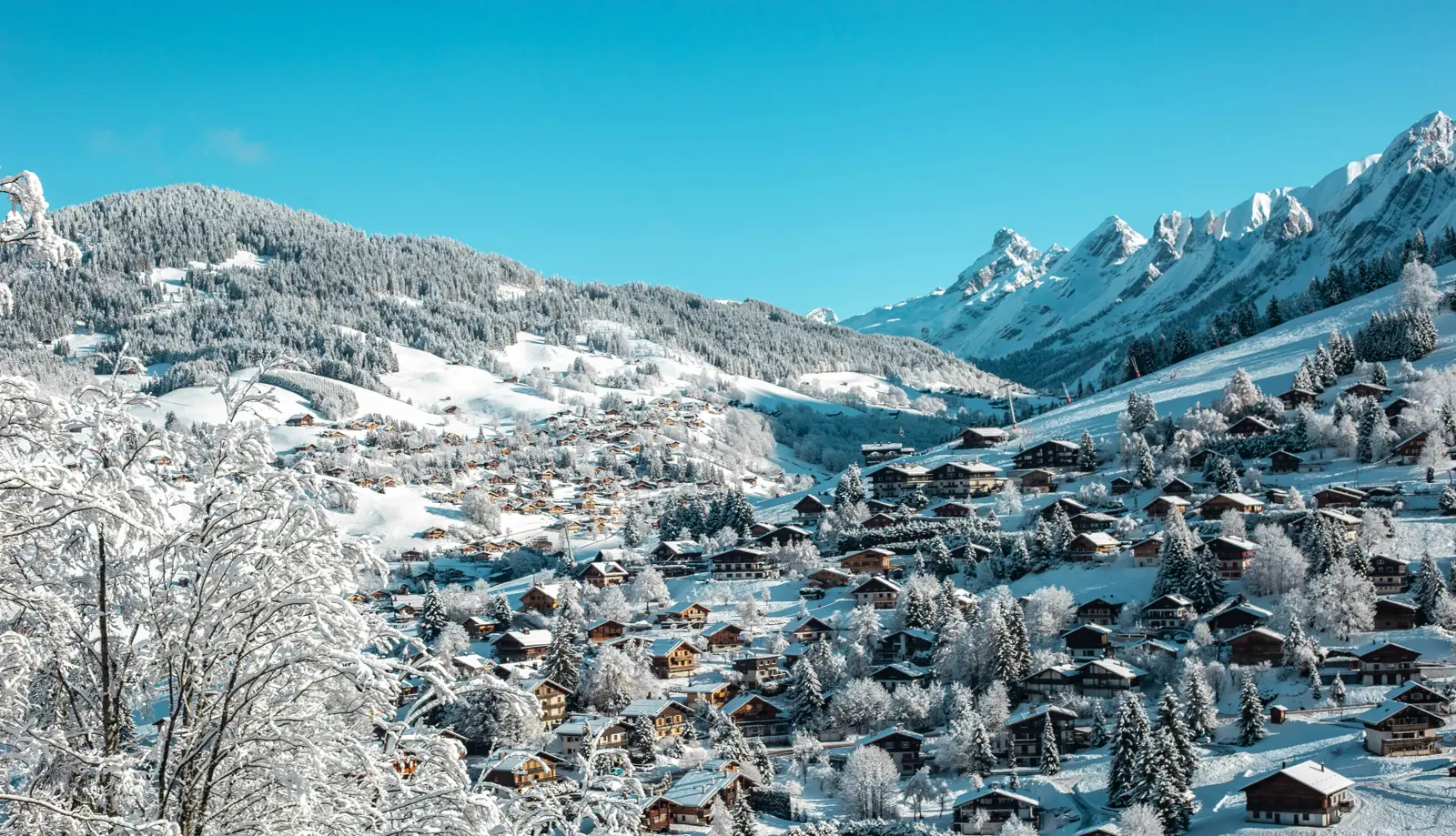 La Clusaz village under snow