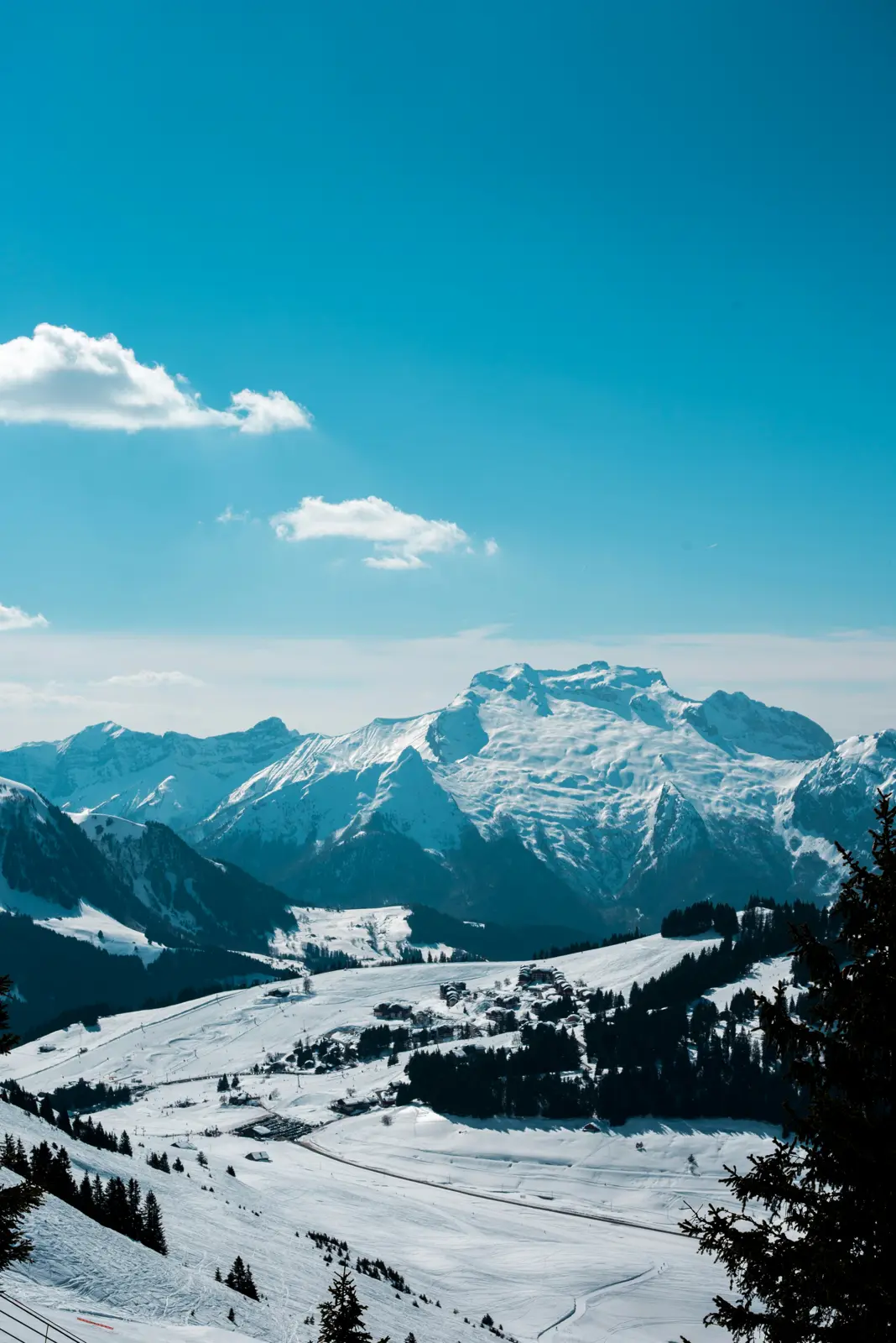 Mountain view above La Clusaz