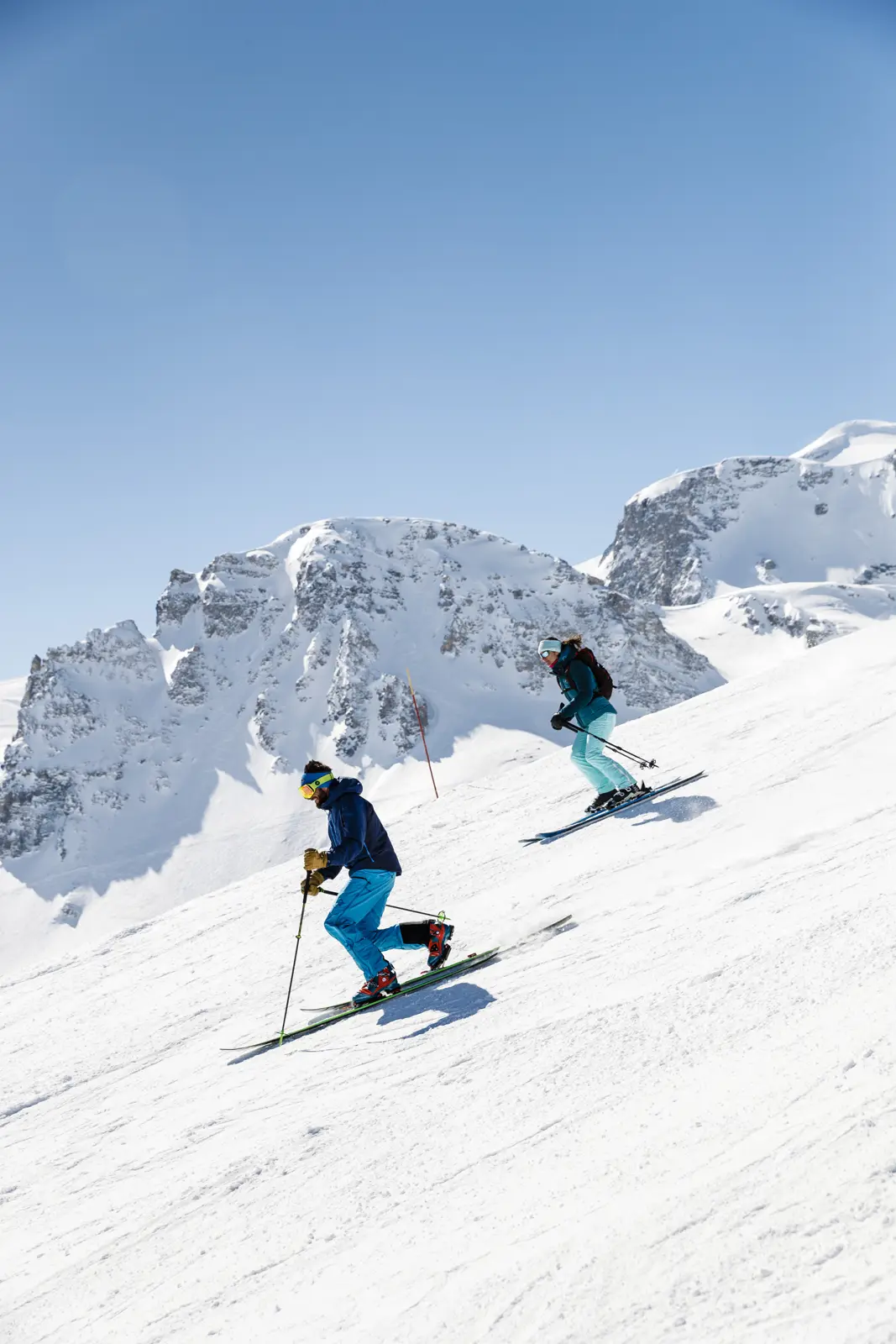 Skiers in the Tignes ski area