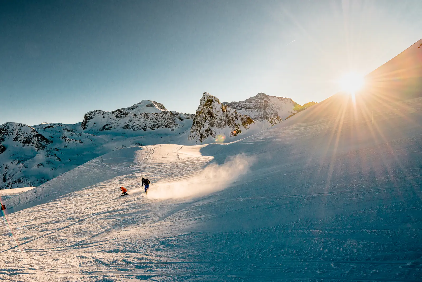 Late-afternoon light on the slopes of Tignes