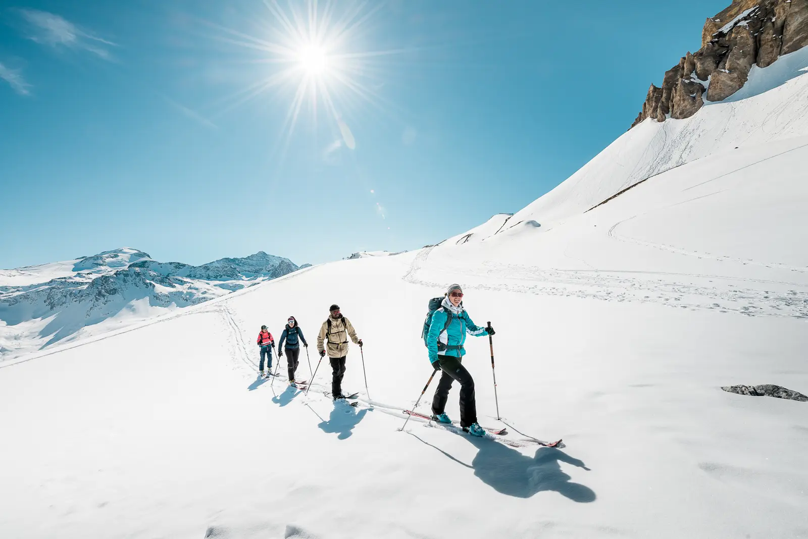 Snowshoeing above Tignes