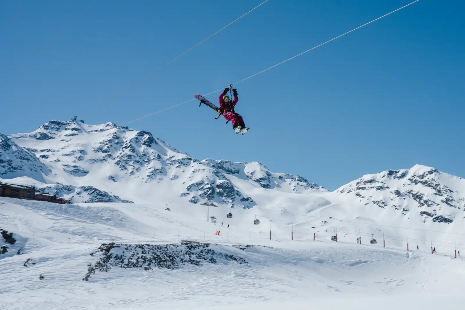 La tyrolienne The Bee, Val Thorens